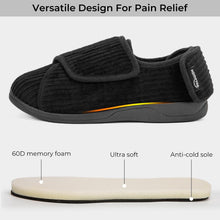 Women's Comfy Adjustable Wide Fit Hook And Loop Memory Foam Slippers