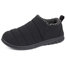 VeraCosy Men's Warm Quilted Ankle Mule Slippers-Black