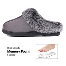Women's Faux Fur Collar Suede Slippers