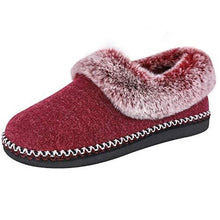 Ladies' EverFoams Fluffy Wool Faux Fur Lofars Slippers-Burgundy