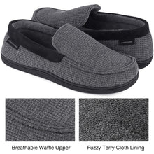 Men's Waffle Knit Moccasin Slippers