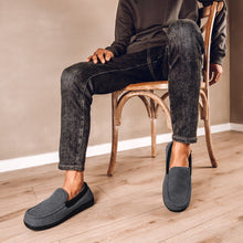 Men's Waffle Knit Moccasin Slippers