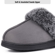 Women's Faux Fur Collar Suede Slippers