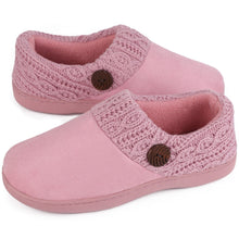 Women's EverFoams Cute Button Suede Memory Foam Lofars Slippers-Pink