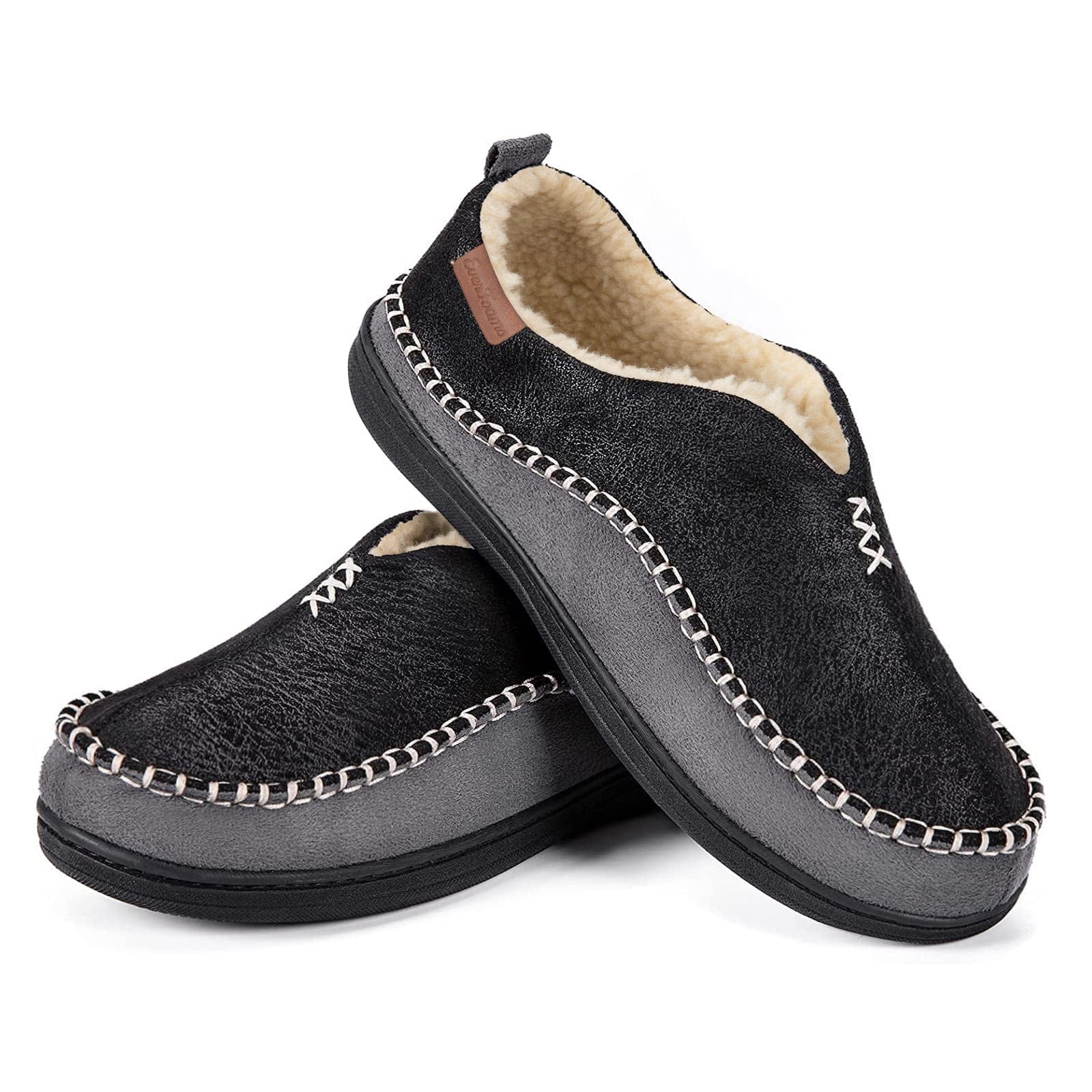 Men's Micro Suede Memory Foam Moccasin Slippers