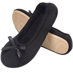 Women's Terry Cloth Satin Ballerina Slippers