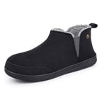 Men's Micro Suede Faux Wool Blend Hi-Top Boot Slippers