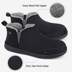 Men's Micro Suede Faux Wool Blend Hi-Top Boot Slippers