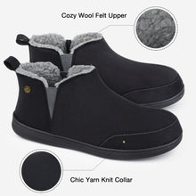 Men's Micro Suede Faux Wool Blend Hi-Top Boot Slippers