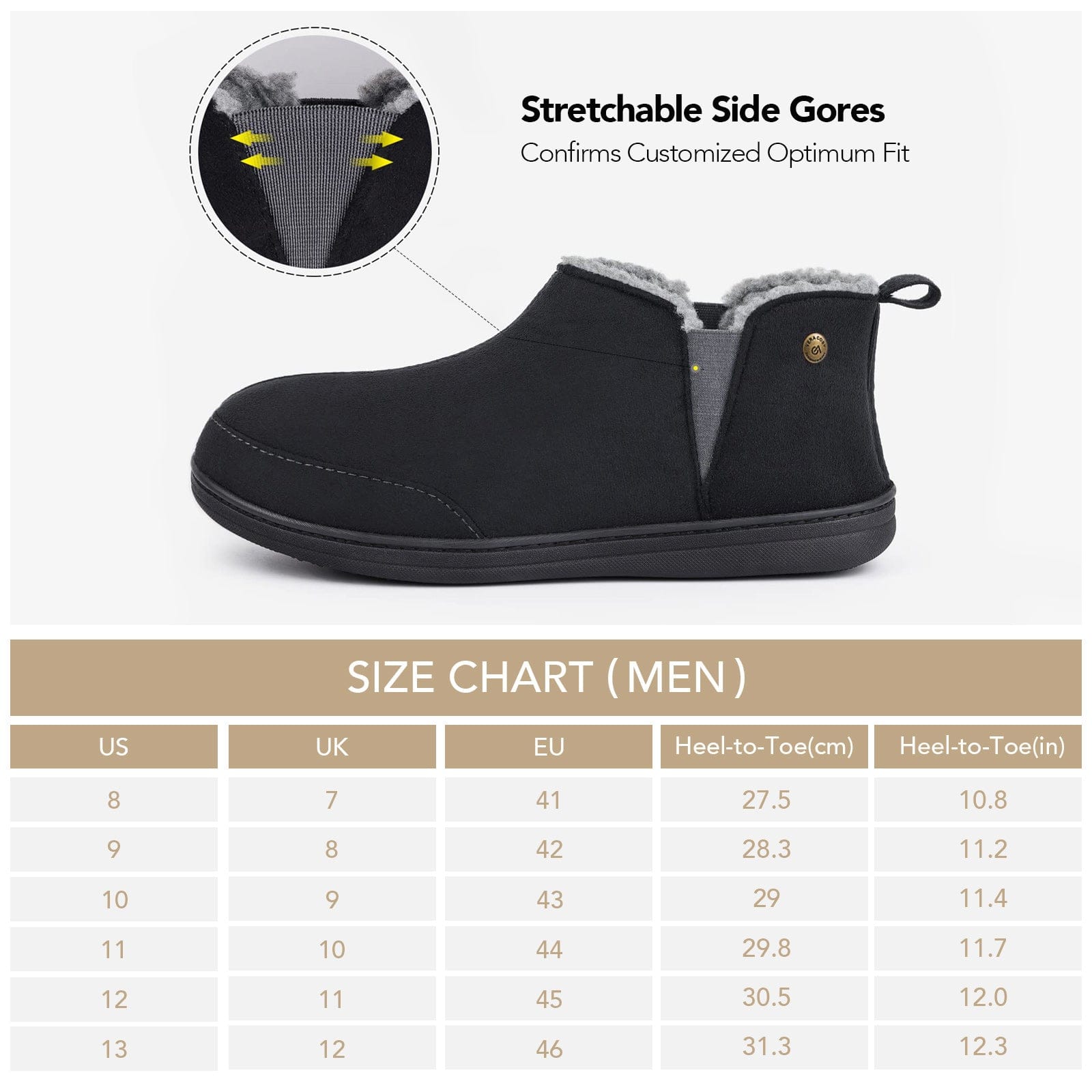 Men's Micro Suede Faux Wool Blend Hi-Top Boot Slippers