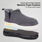 Men's Micro Suede Faux Wool Blend Hi-Top Boot Slippers