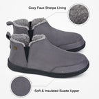 Men's Micro Suede Faux Wool Blend Hi-Top Boot Slippers