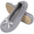 Women's Terry Cloth Satin Ballerina Slippers