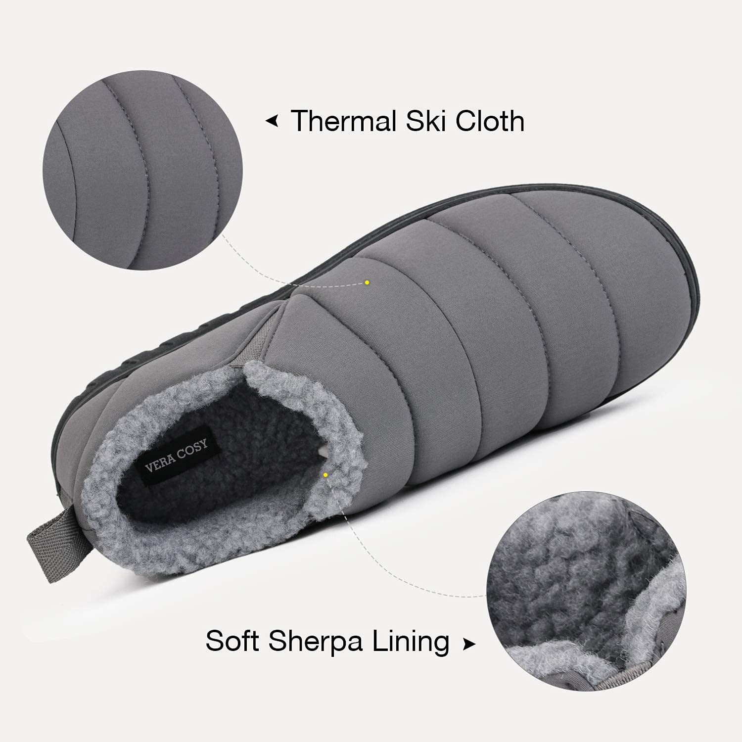 Men's Warm Quilted Memory Foam Ankle Mule Slippers