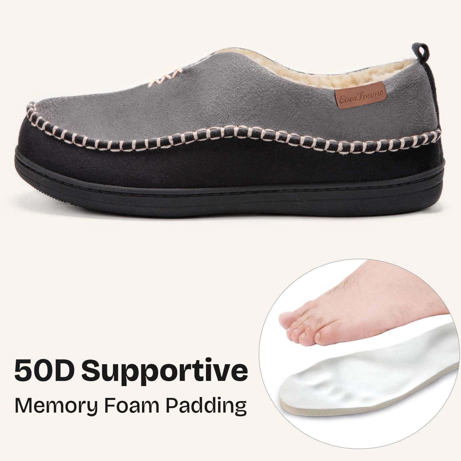 Men's Micro Suede Memory Foam Moccasin Slippers