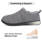 Men's Warm Quilted Memory Foam Ankle Mule Slippers