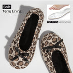 Women's Terry Cloth Satin Ballerina Slippers