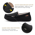 Men's Comfy Suede Memory Foam Moccasin Slippers Warm Sherpa Lining House Shoes