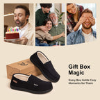 Men's Comfy Suede Memory Foam Moccasin Slippers Warm Sherpa Lining House Shoes