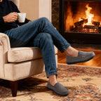 Men's Comfy Suede Memory Foam Moccasin Slippers Warm Sherpa Lining House Shoes