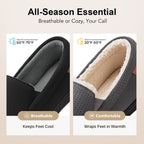 Men's Comfy Suede Memory Foam Moccasin Slippers Warm Sherpa Lining House Shoes