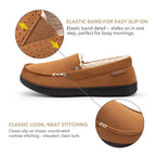 Men's Comfy Suede Memory Foam Moccasin Slippers Warm Sherpa Lining House Shoes