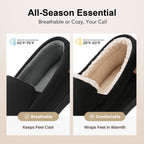 Men's Comfy Suede Memory Foam Moccasin Slippers Warm Sherpa Lining House Shoes