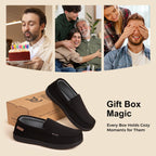 Men's Comfy Suede Memory Foam Moccasin Slippers Warm Sherpa Lining House Shoes