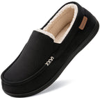 Men's Comfy Suede Memory Foam Moccasin Slippers Warm Sherpa Lining House Shoes