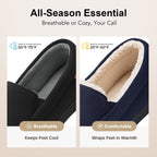 Men's Comfy Suede Memory Foam Moccasin Slippers Warm Sherpa Lining House Shoes