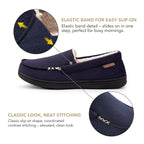 Men's Comfy Suede Memory Foam Moccasin Slippers Warm Sherpa Lining House Shoes