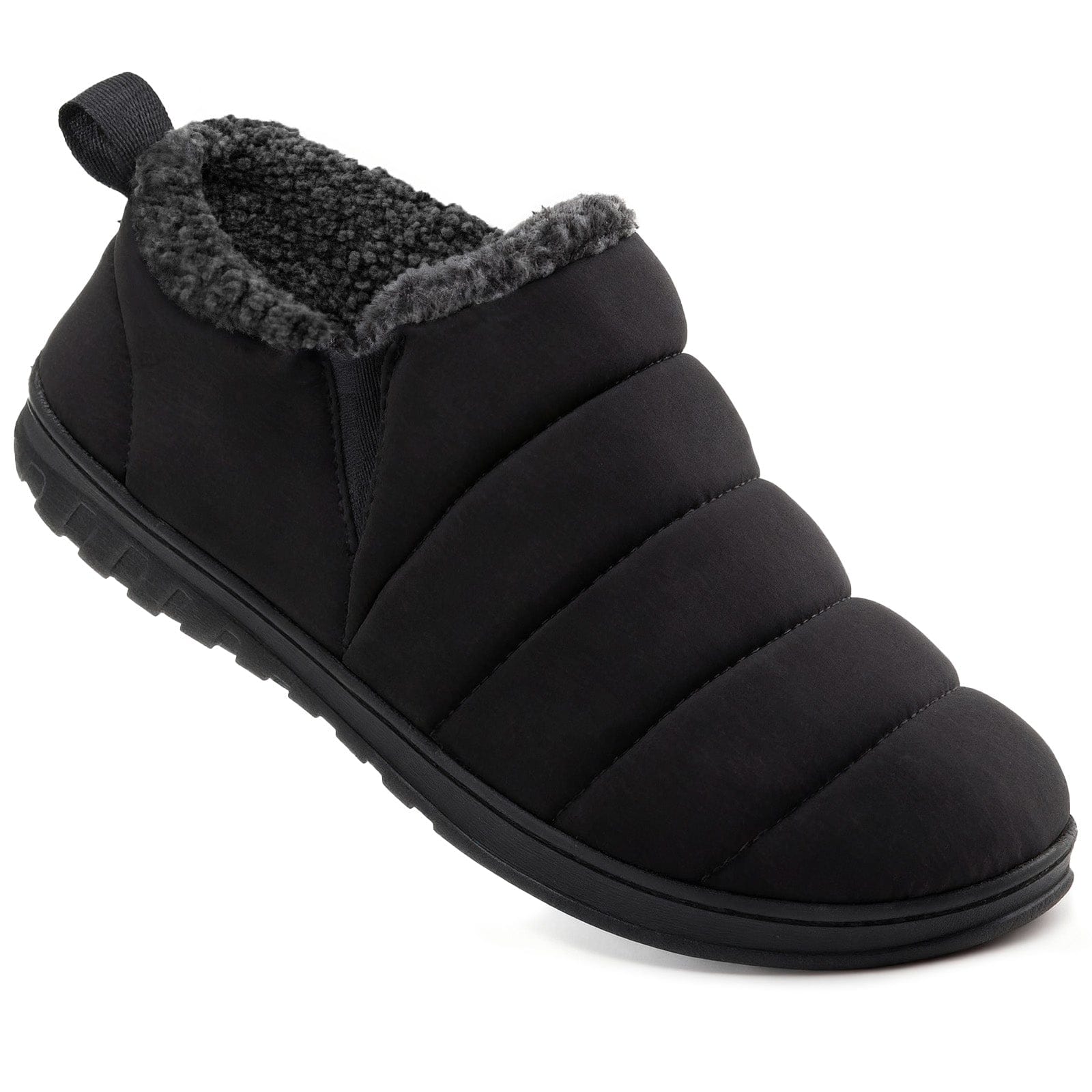 Men's Warm Quilted Memory Foam Ankle Mule Slippers