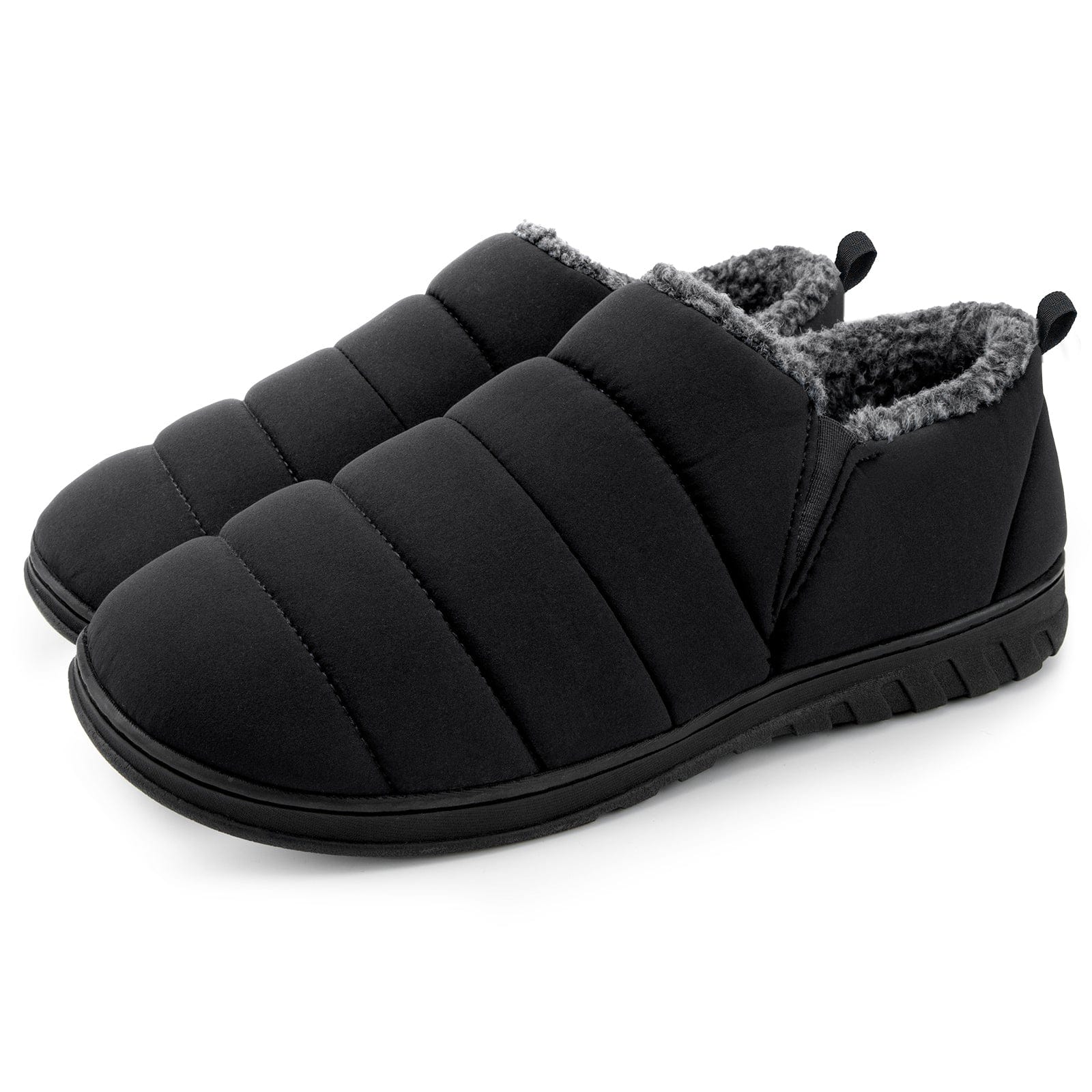 Men's Warm Quilted Memory Foam Ankle Mule Slippers