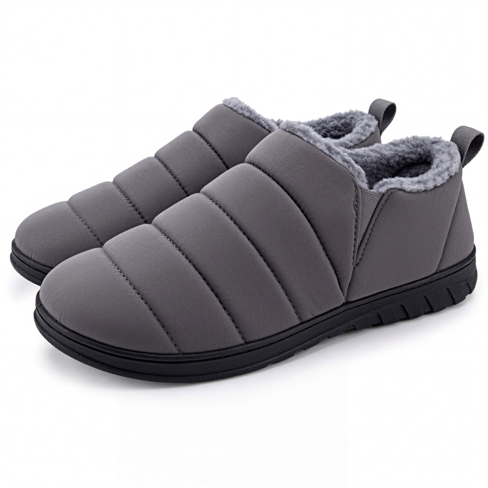 Men's Warm Quilted Memory Foam Ankle Mule Slippers