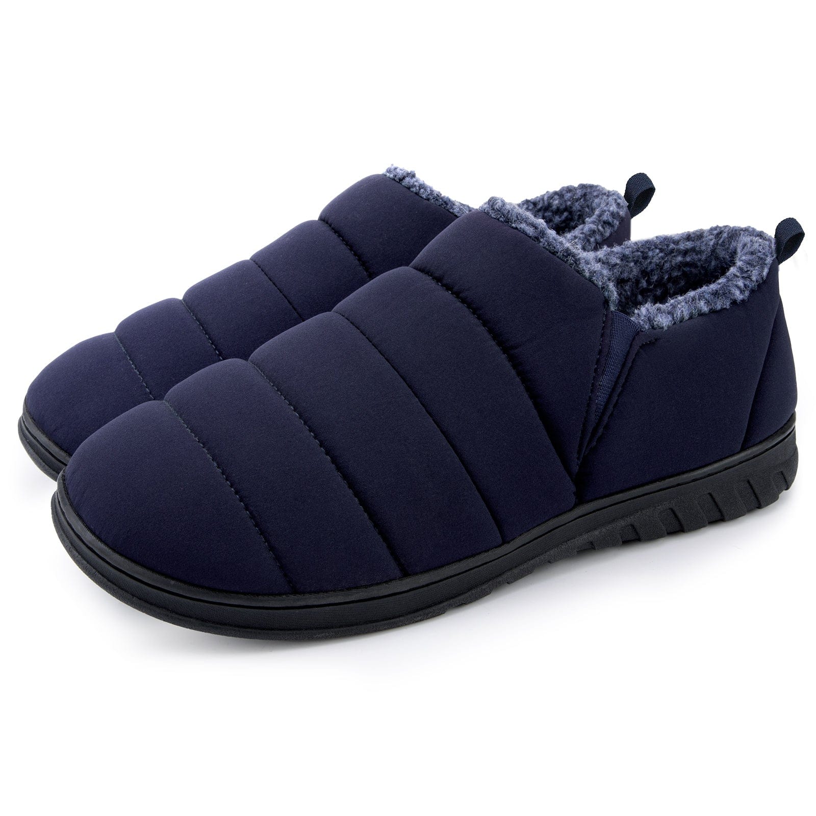 Men's Warm Quilted Memory Foam Ankle Mule Slippers