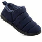 Men's Warm Quilted Memory Foam Ankle Mule Slippers