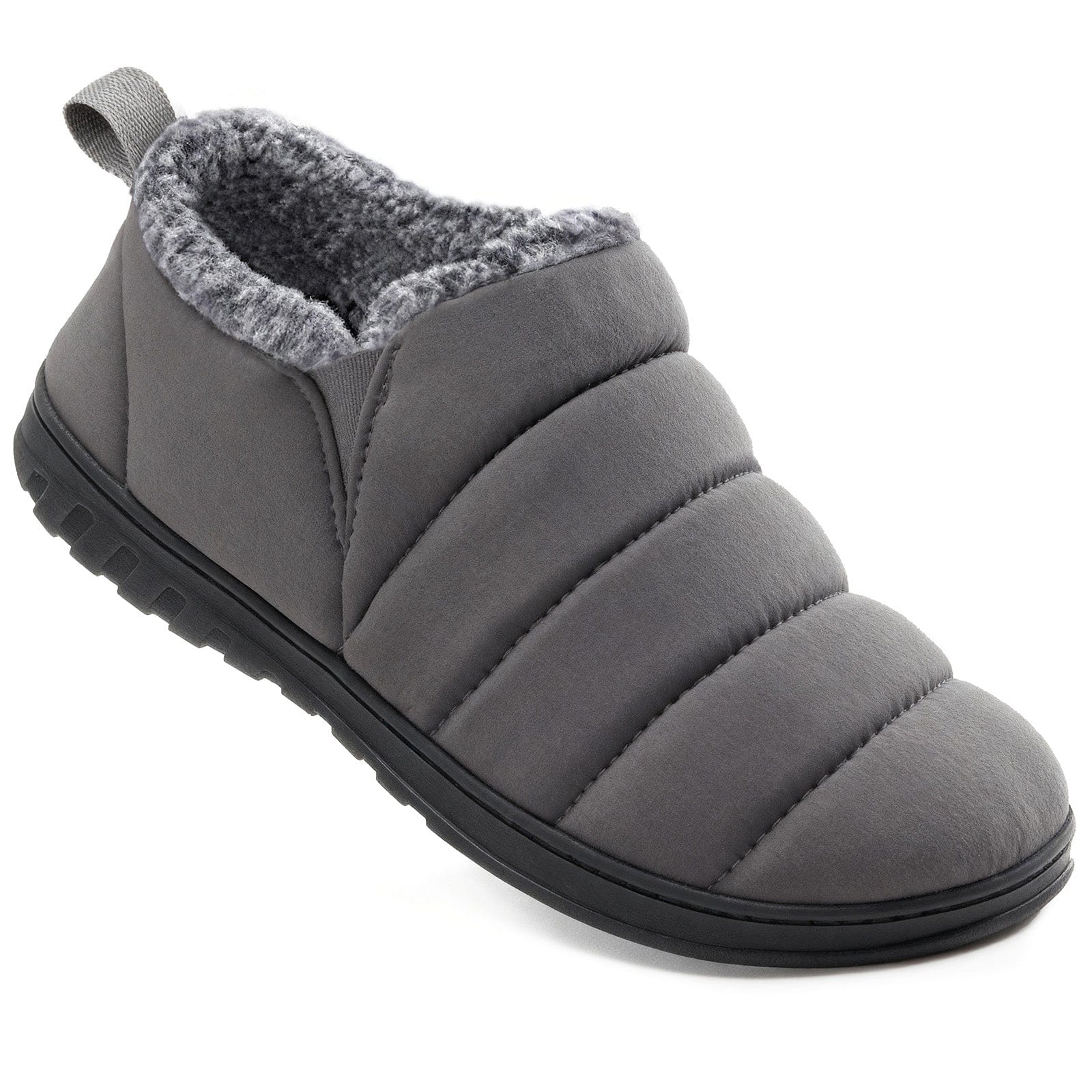 Men's Warm Quilted Memory Foam Ankle Mule Slippers