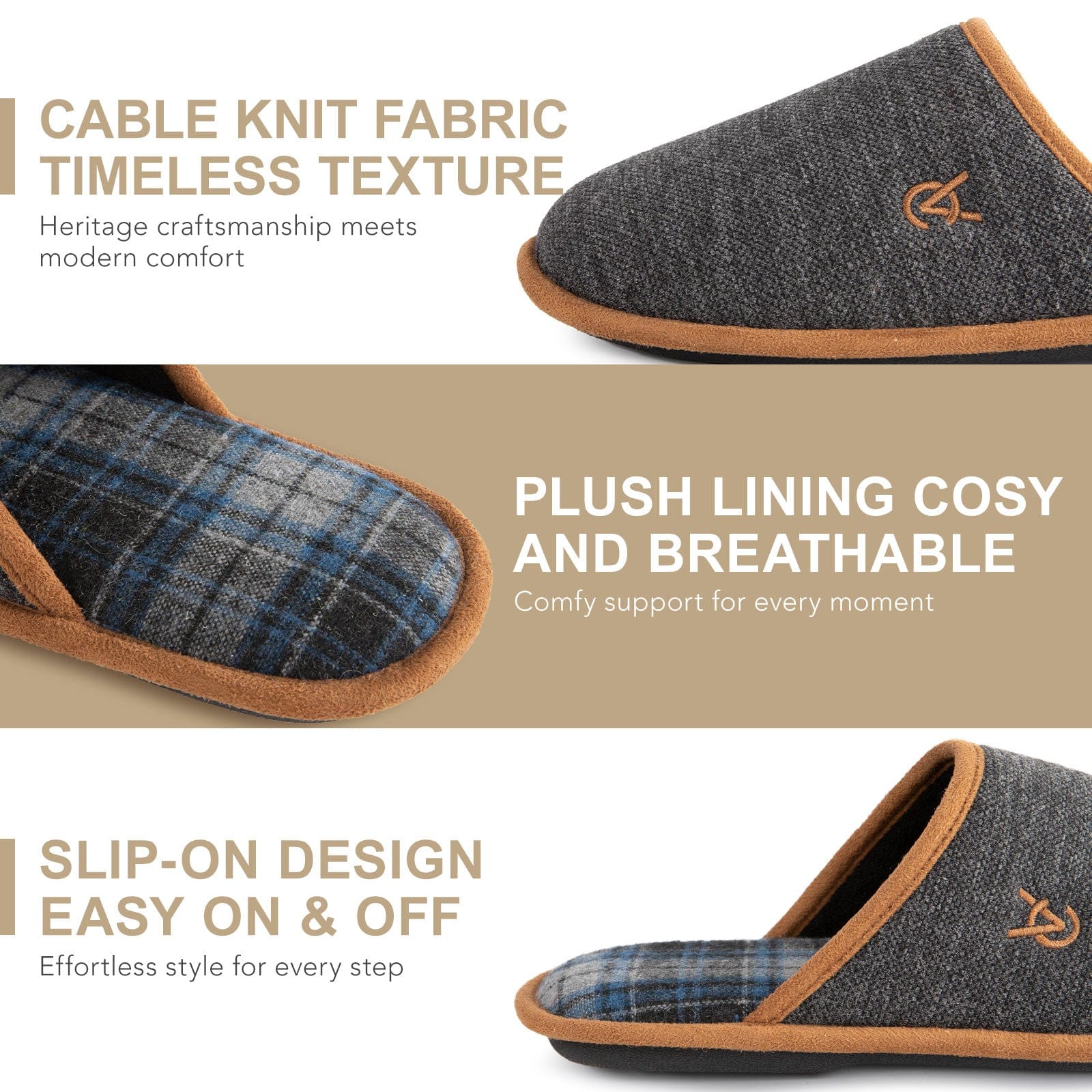 Men's Knitted Scottish Slippers