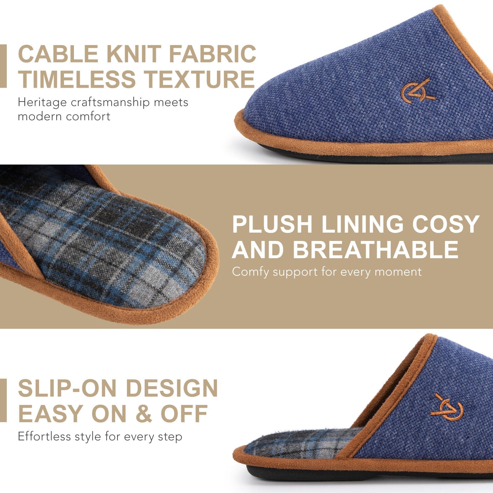 Men's Knitted Scottish Slippers