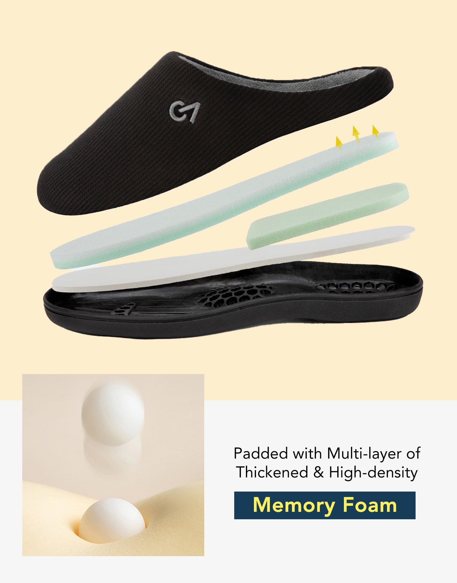 Men's Two-Tone Memory Foam Slippers