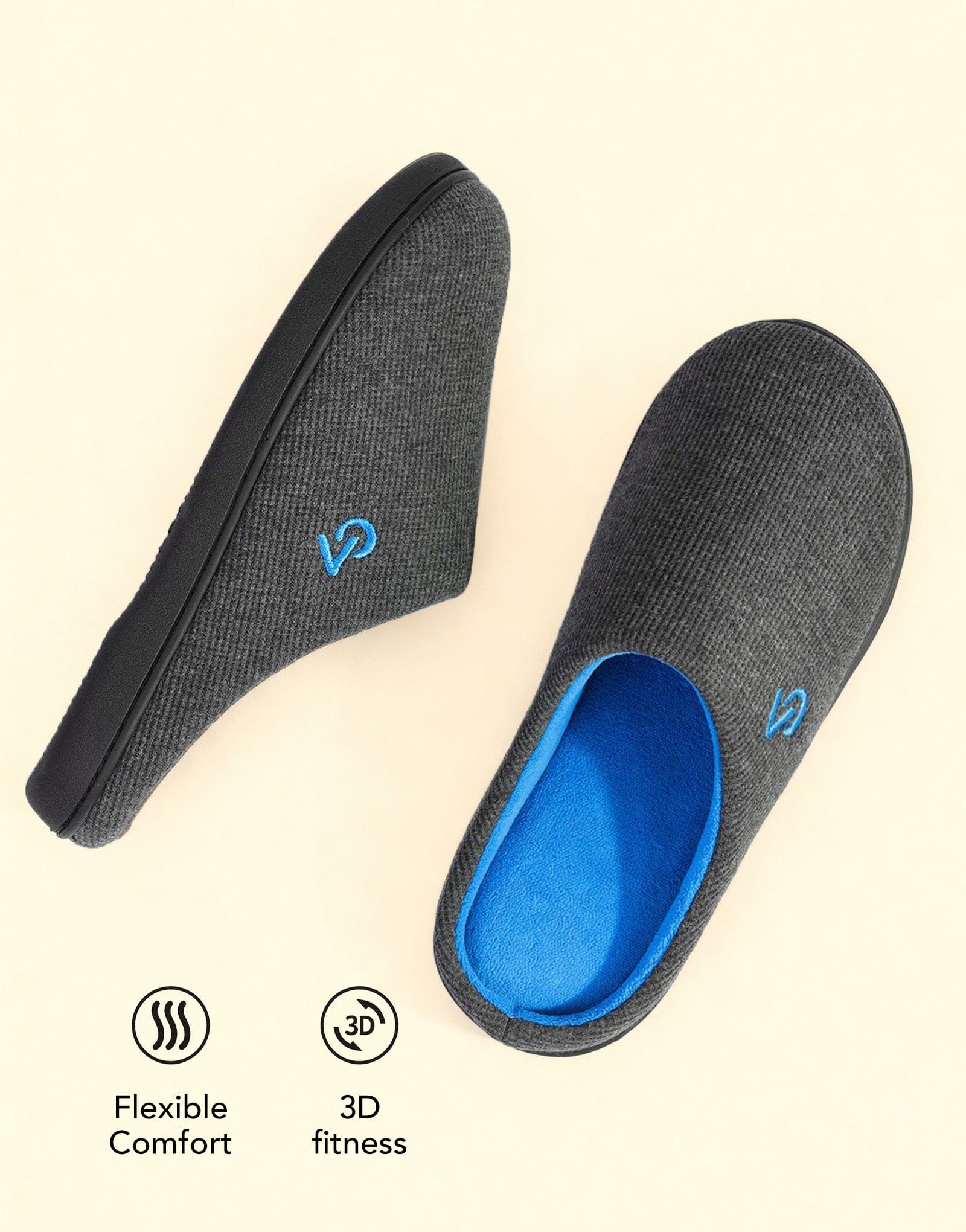 Men's Two-Tone Memory Foam Slippers