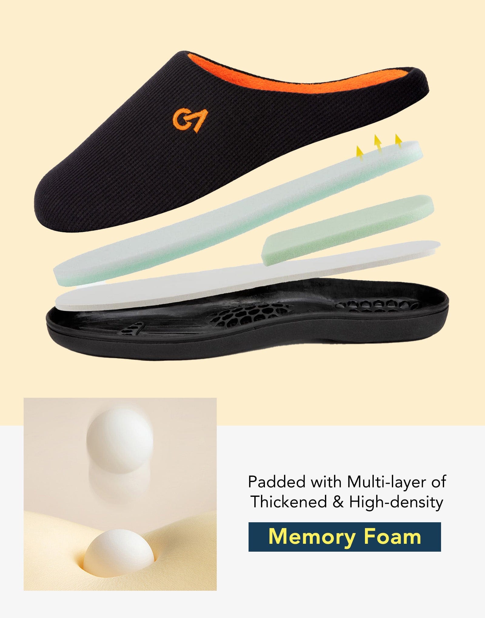 Men's Two-Tone Memory Foam Slippers
