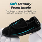 Men's Adjustable Memory Foam Extra Wide Shoes for Diabetic Edema Swollen Feet