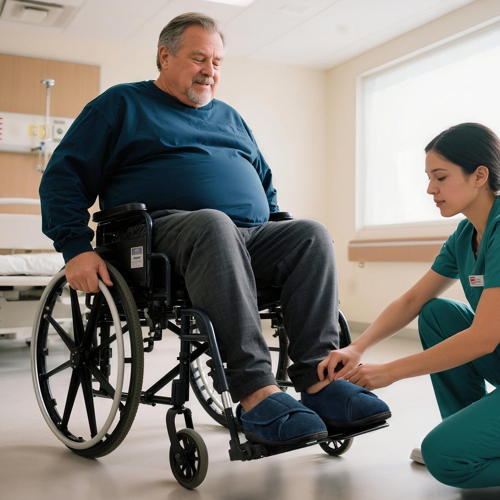 Men's Adjustable Memory Foam Extra Wide Shoes for Diabetic Edema Swollen Feet