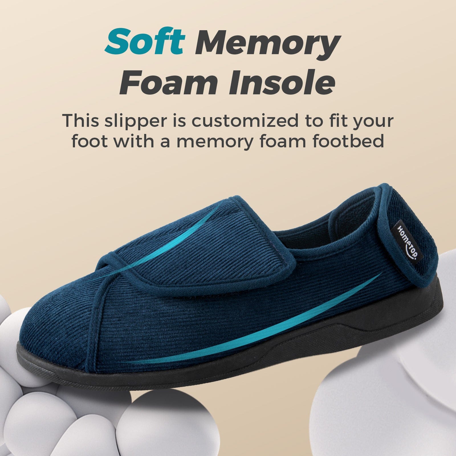 Men's Adjustable Memory Foam Extra Wide Shoes for Diabetic Edema Swollen Feet