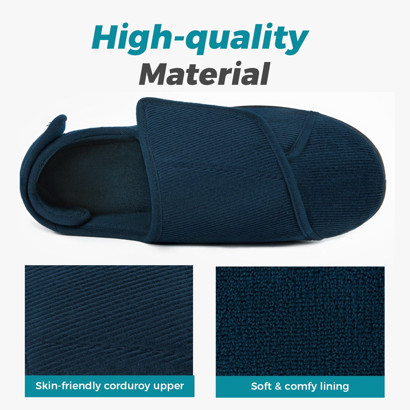 Men's Adjustable Memory Foam Extra Wide Shoes for Diabetic Edema Swollen Feet