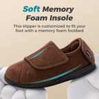 Men's Adjustable Memory Foam Extra Wide Shoes for Diabetic Edema Swollen Feet