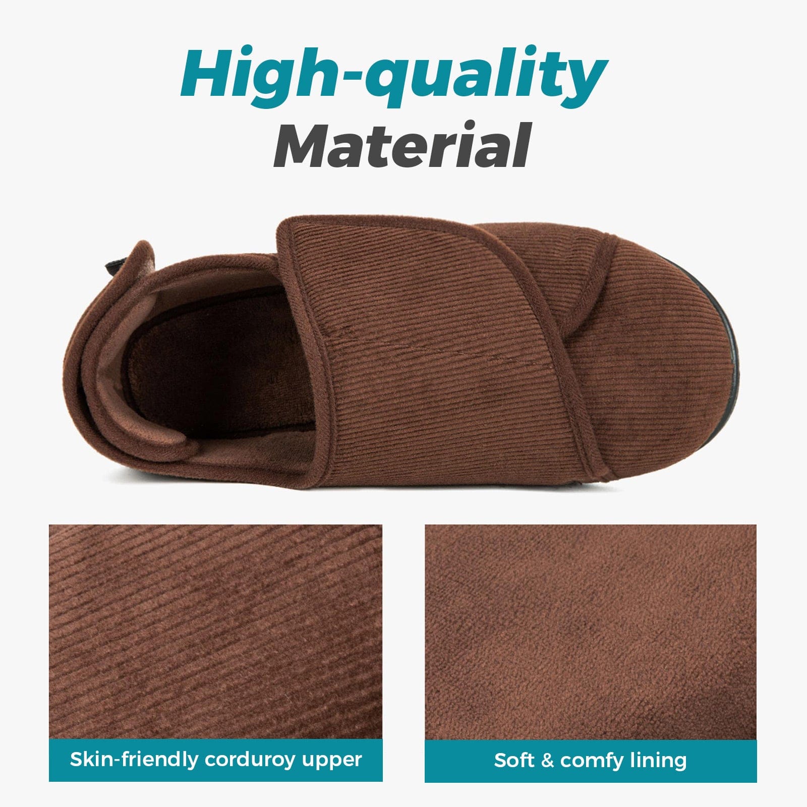 Men's Adjustable Memory Foam Extra Wide Shoes for Diabetic Edema Swollen Feet