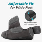 Men's Adjustable Memory Foam Extra Wide Shoes for Diabetic Edema Swollen Feet