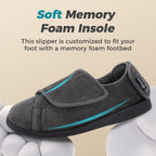 Men's Adjustable Memory Foam Extra Wide Shoes for Diabetic Edema Swollen Feet